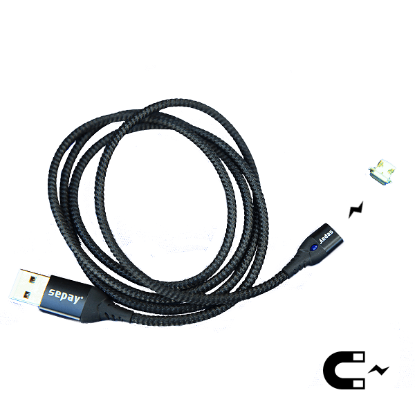 USB oplaadsnoer met magnetische micro-USB connector (1 meter)